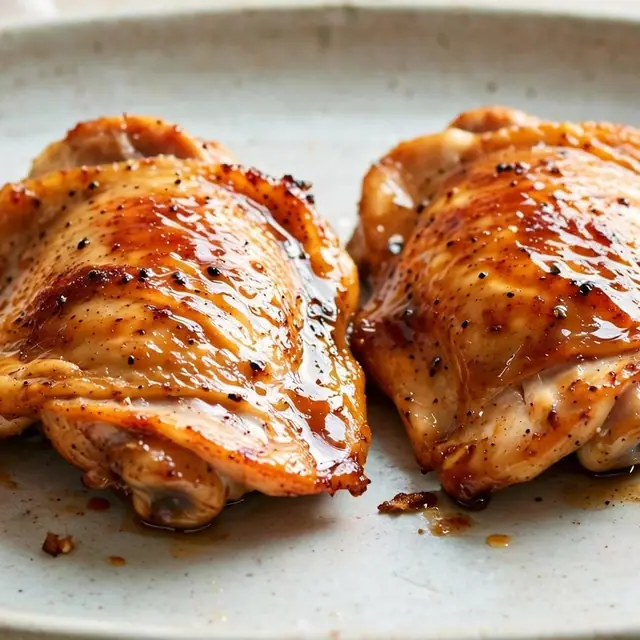 Glazed chicken thighs with hot honey